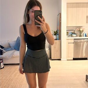 Striped Black and White Women's Athletic Skirt